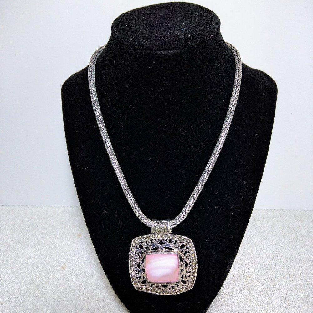 Necklace - Pink SEMI-PRECIOUS STONE in STERLING SILVER!